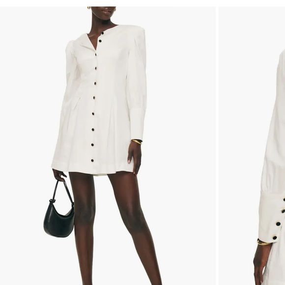 Reformation Lovisa Long Sleeve Stretch Organic Cotton Minidress - Picture 1 of 4